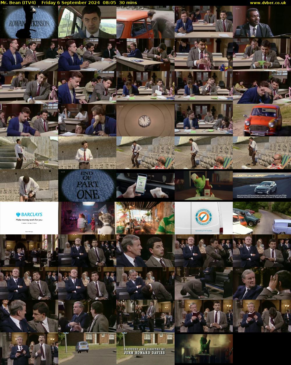 Mr. Bean (ITV4) Friday 6 September 2024 08:05 - 08:35