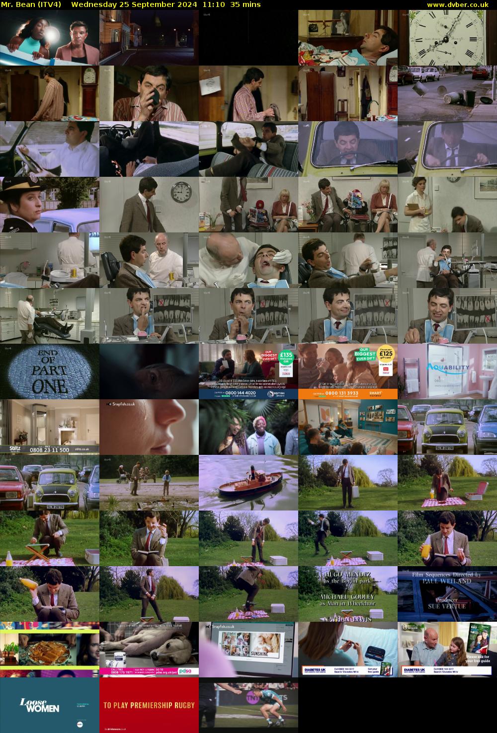 Mr. Bean (ITV4) Wednesday 25 September 2024 11:10 - 11:45