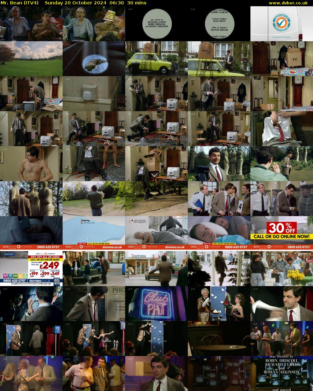 Mr. Bean (ITV4) Sunday 20 October 2024 06:30 - 07:00