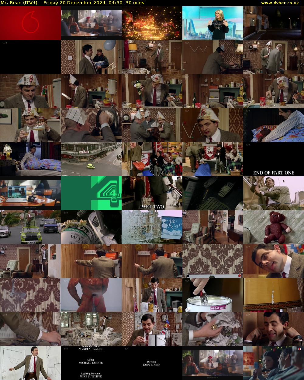 Mr. Bean (ITV4) Friday 20 December 2024 04:50 - 05:20