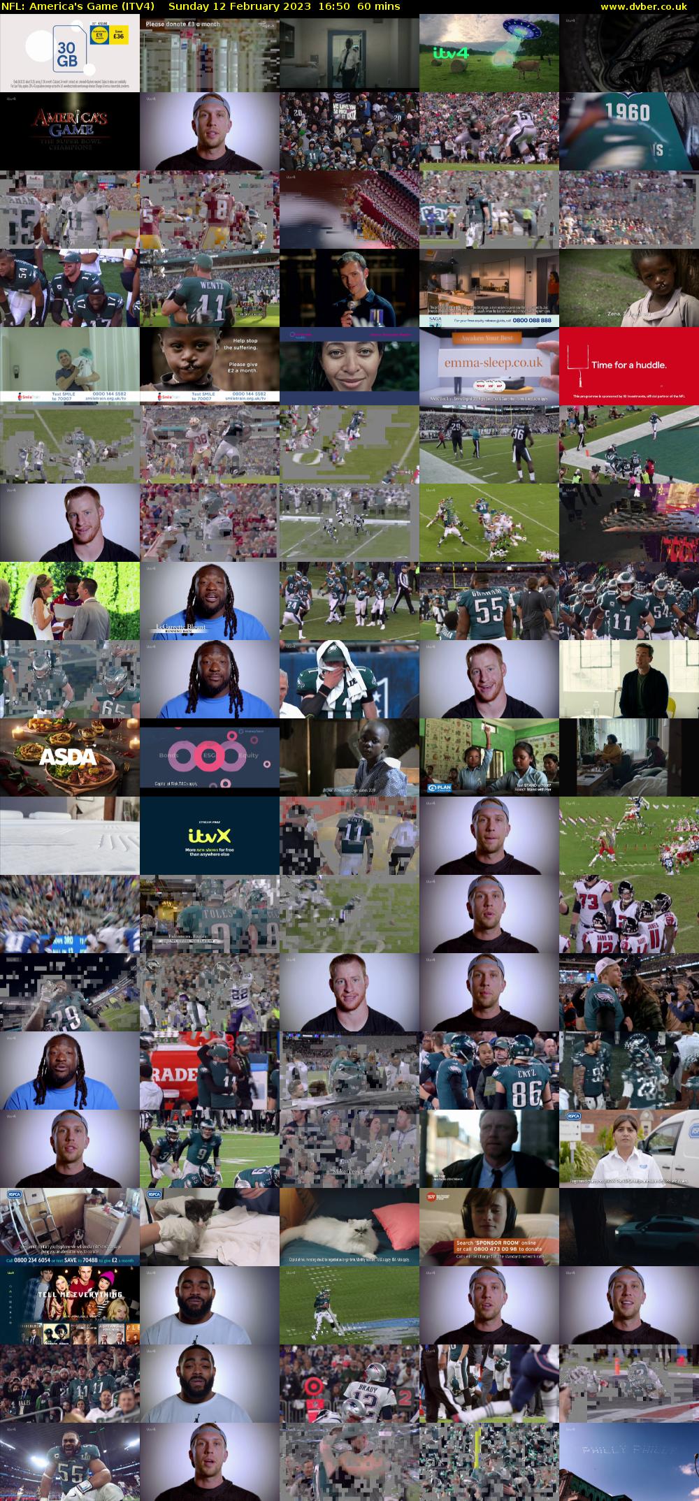 NFL: America's Game (ITV4) Sunday 12 February 2023 16:50 - 17:50