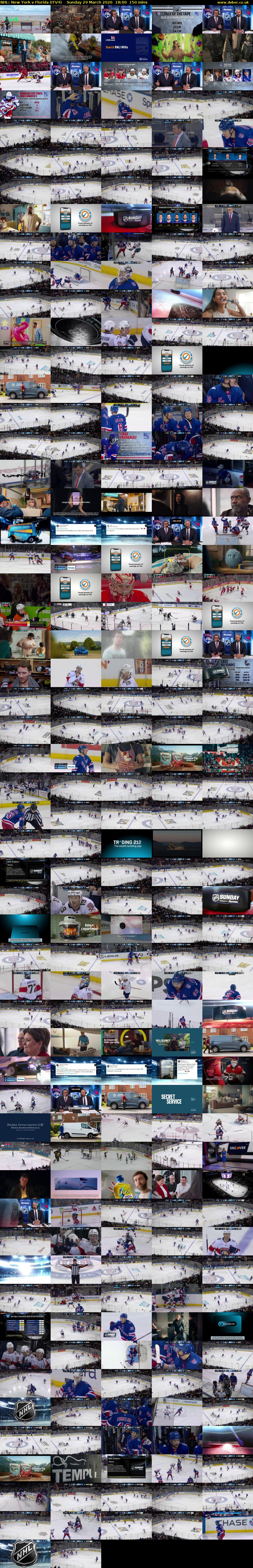 NHL: New York v Florida (ITV4) Sunday 29 March 2026 18:00 - 20:30