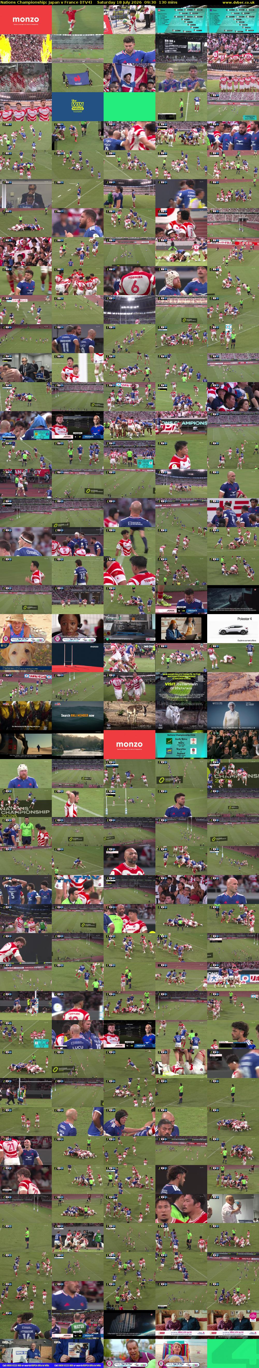 Nations Championship: Japan v France (ITV4) Saturday 18 July 2026 09:30 - 11:40