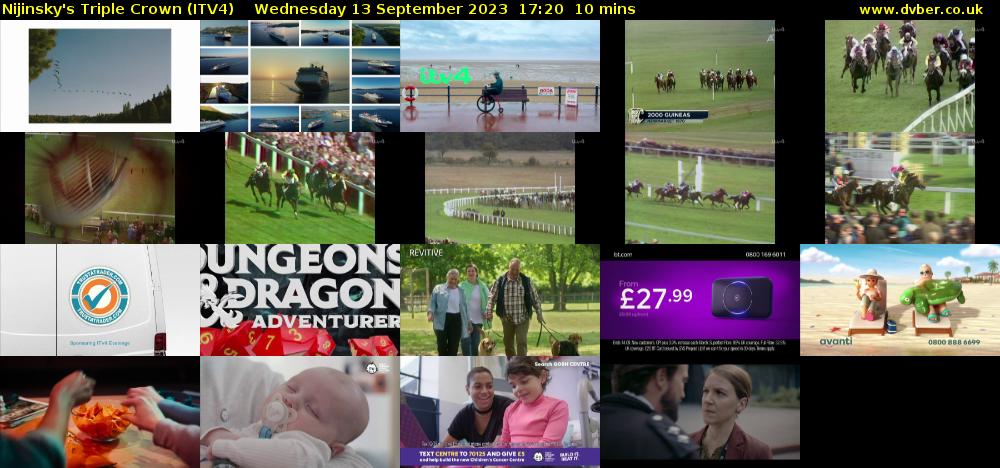 Nijinsky's Triple Crown (ITV4) Wednesday 13 September 2023 17:20 - 17:30