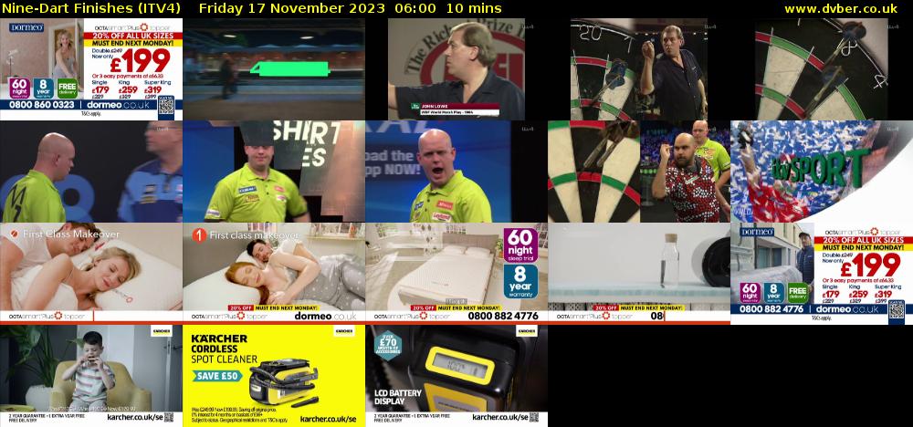 Nine-Dart Finishes (ITV4) Friday 17 November 2023 06:00 - 06:10