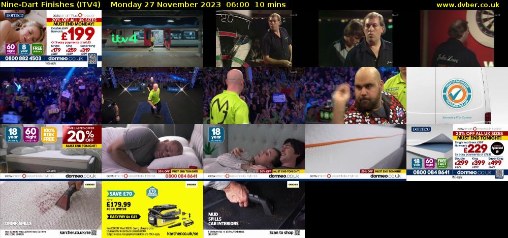 Nine-Dart Finishes (ITV4) Monday 27 November 2023 06:00 - 06:10
