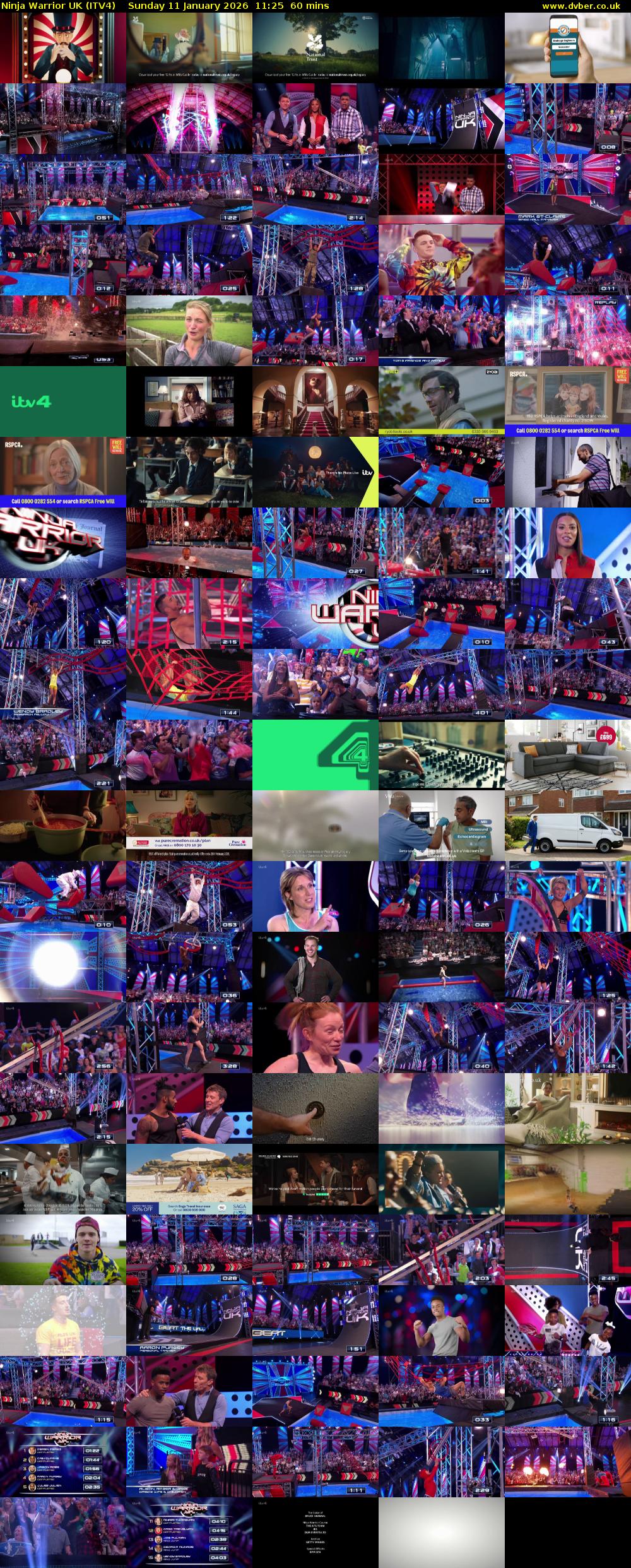 Ninja Warrior UK (ITV4) Sunday 11 January 2026 11:25 - 12:25
