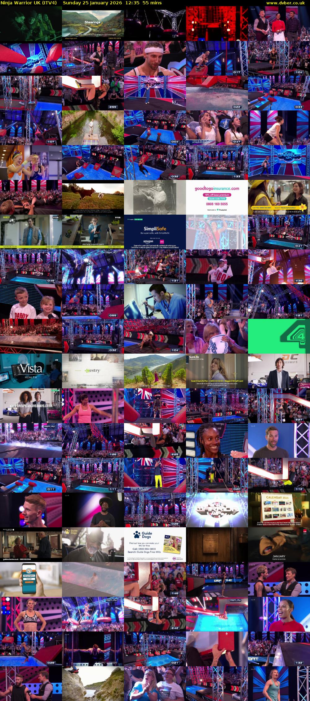 Ninja Warrior UK (ITV4) Sunday 25 January 2026 12:35 - 13:30
