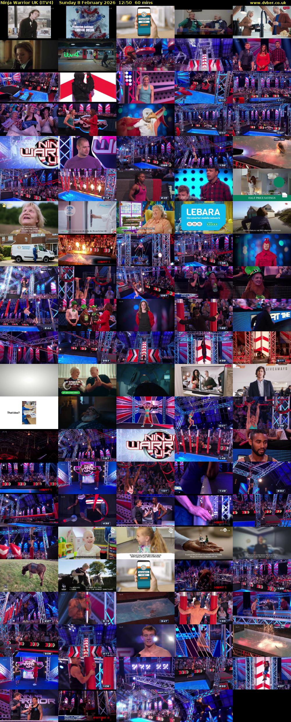 Ninja Warrior UK (ITV4) Sunday 8 February 2026 12:50 - 13:50