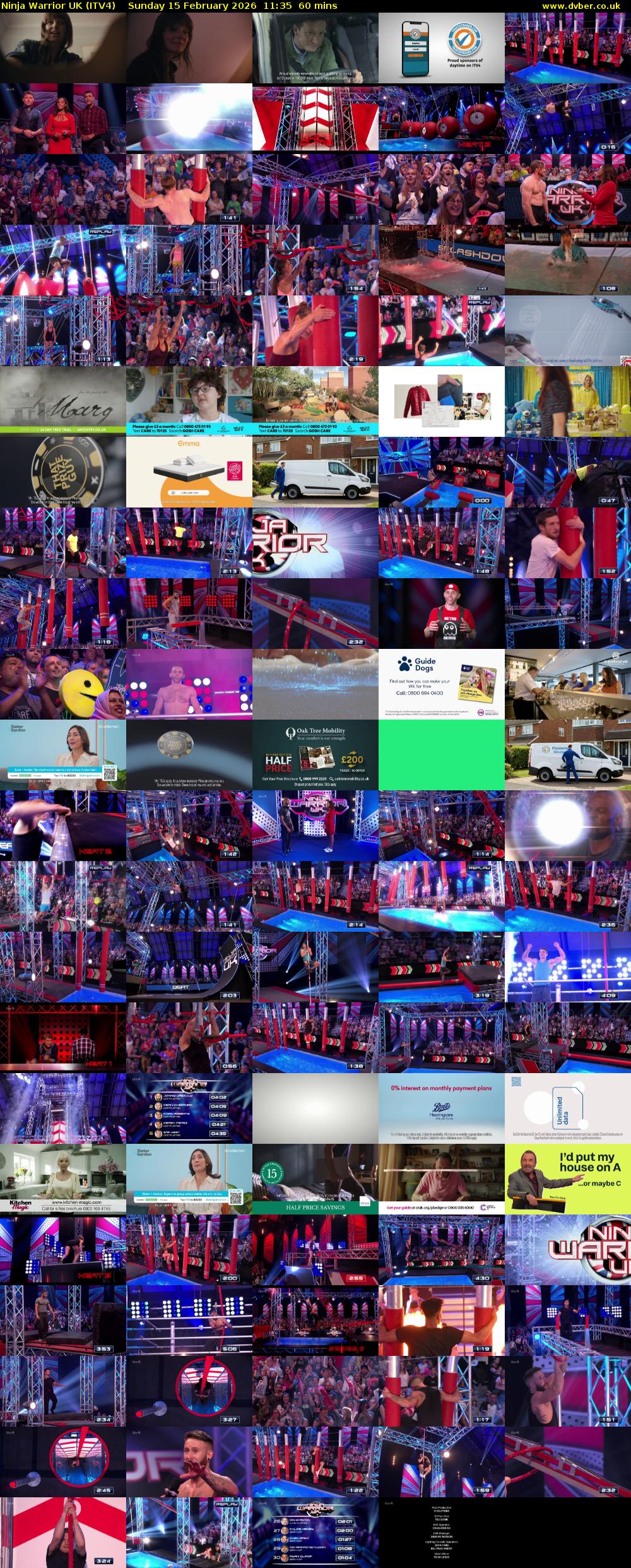 Ninja Warrior UK (ITV4) Sunday 15 February 2026 11:35 - 12:35