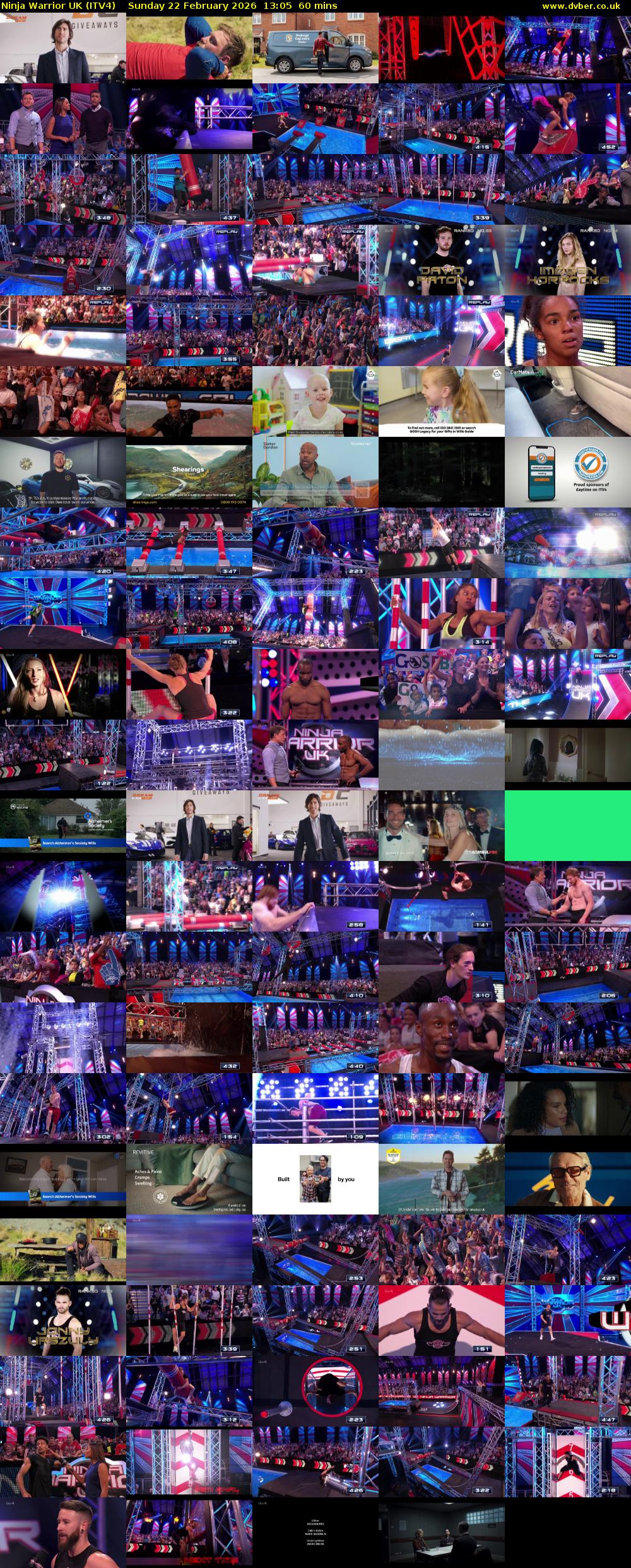 Ninja Warrior UK (ITV4) Sunday 22 February 2026 13:05 - 14:05