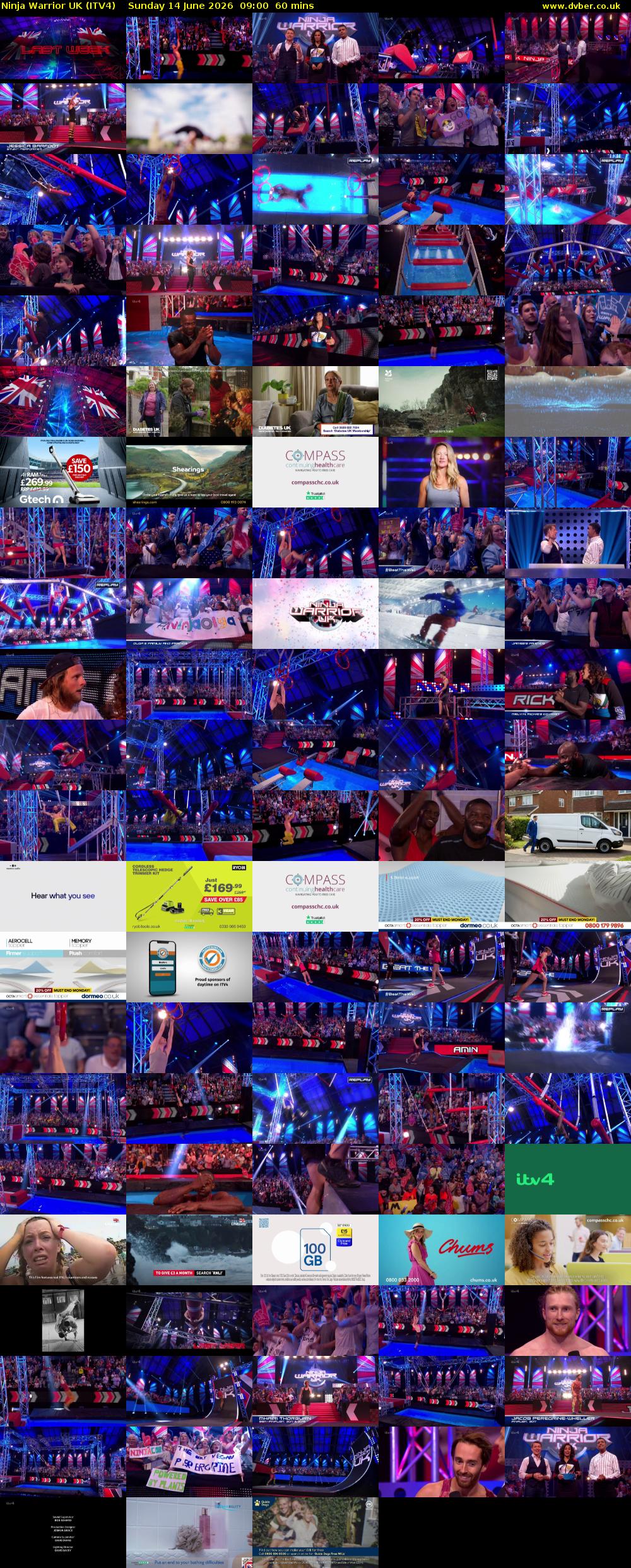 Ninja Warrior UK (ITV4) Sunday 14 June 2026 09:00 - 10:00