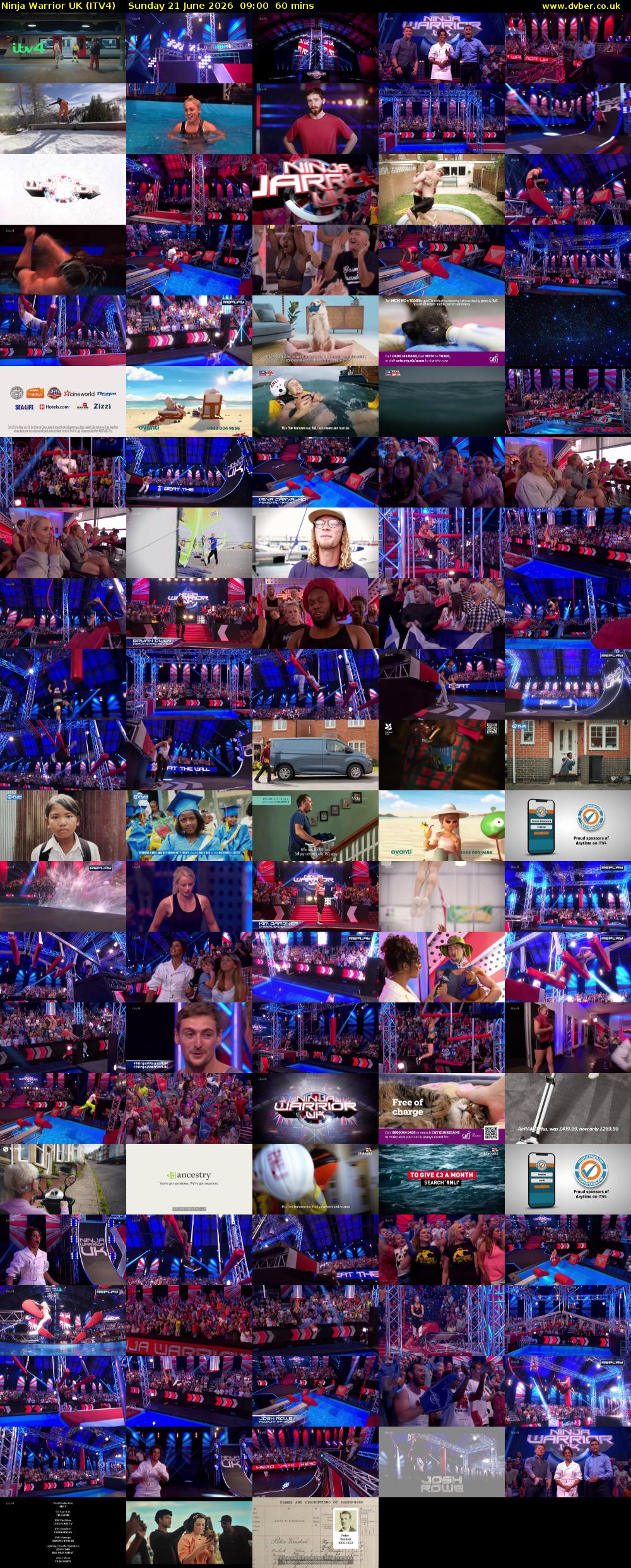 Ninja Warrior UK (ITV4) Sunday 21 June 2026 09:00 - 10:00