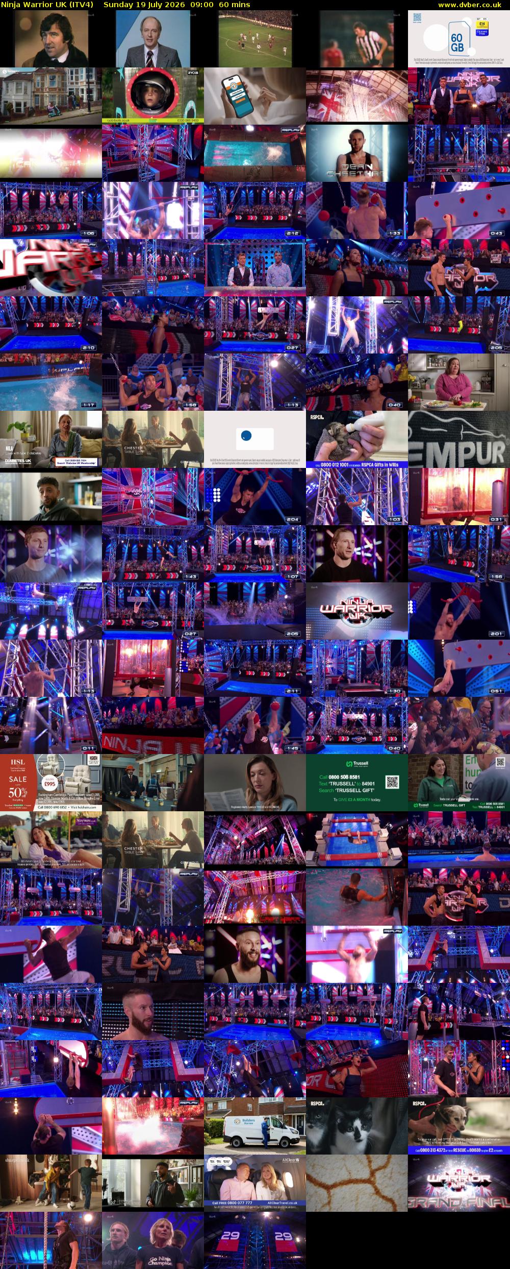 Ninja Warrior UK (ITV4) Sunday 19 July 2026 09:00 - 10:00