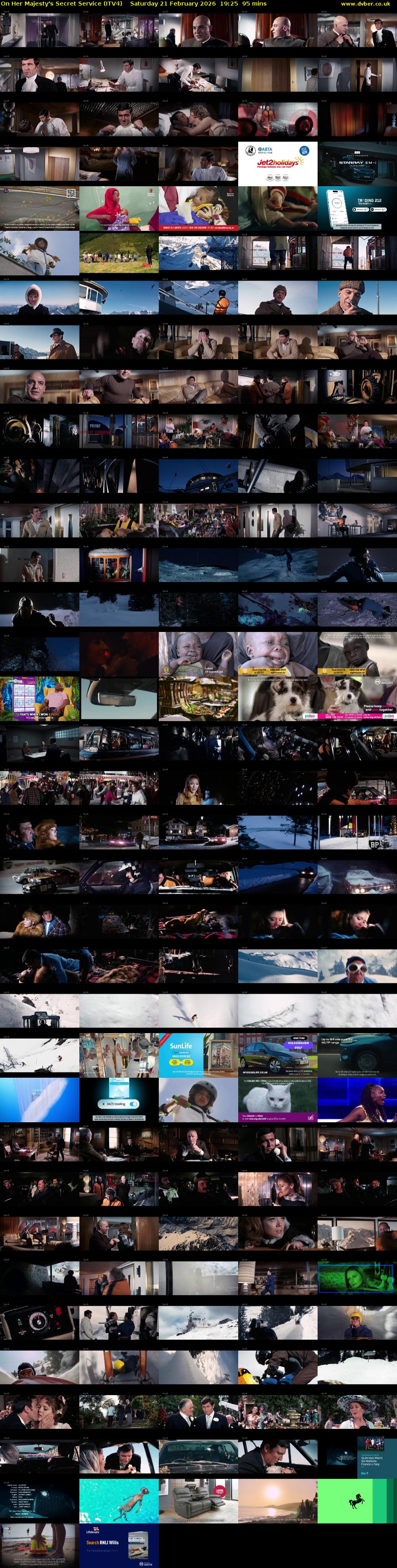 On Her Majesty's Secret Service (ITV4) Saturday 21 February 2026 19:25 - 21:00