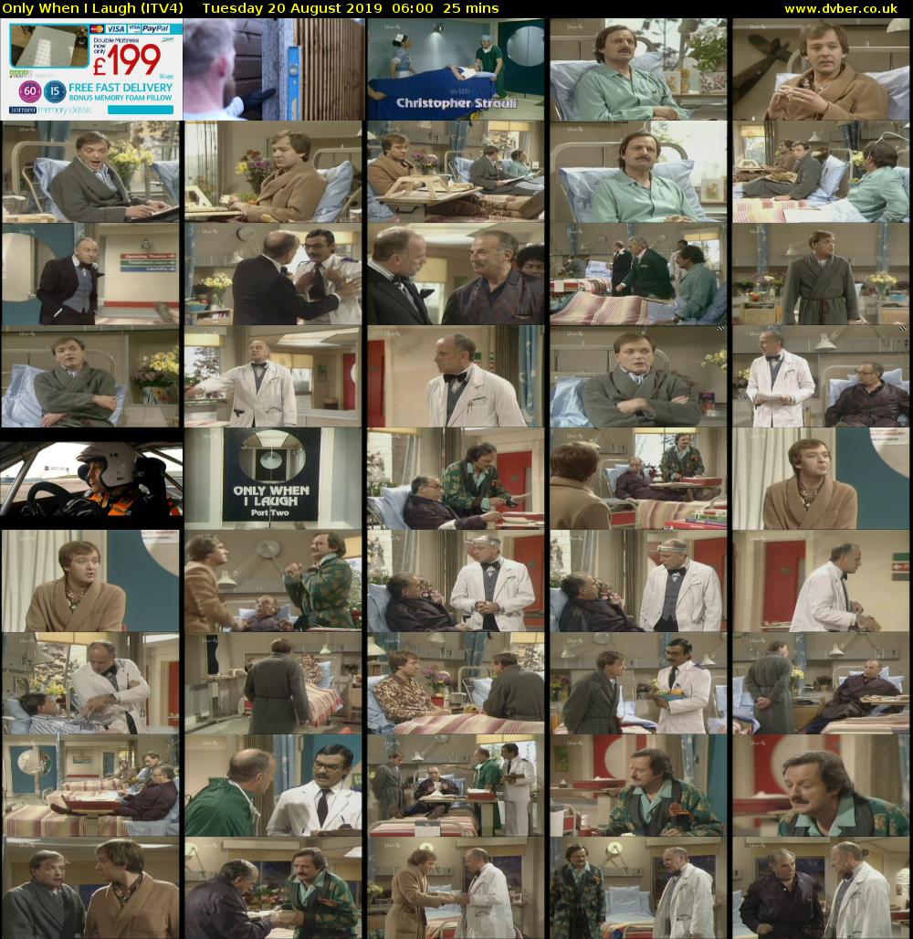 Only When I Laugh (ITV4) Tuesday 20 August 2019 06:00 - 06:25