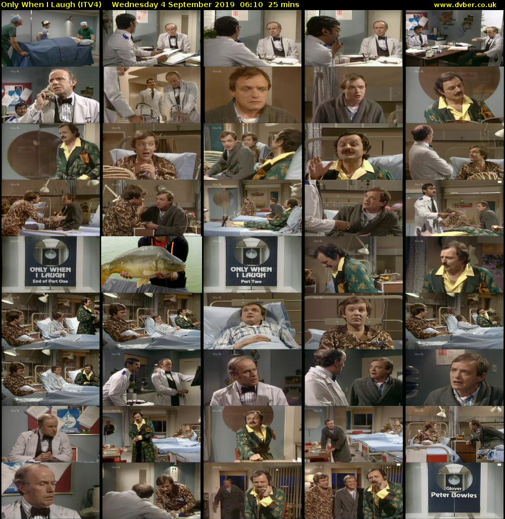 Only When I Laugh (ITV4) Wednesday 4 September 2019 06:10 - 06:35