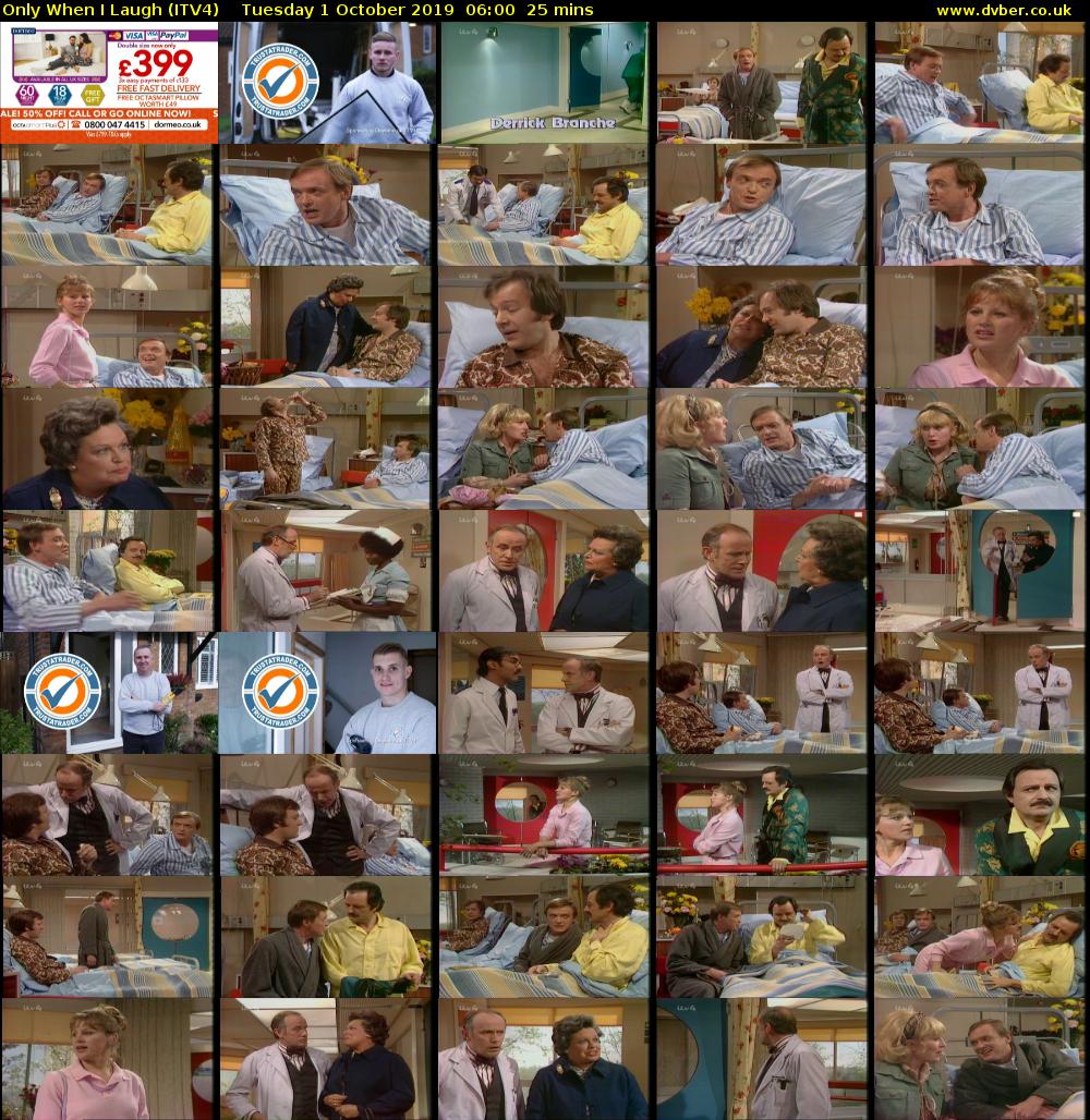 Only When I Laugh (ITV4) Tuesday 1 October 2019 06:00 - 06:25