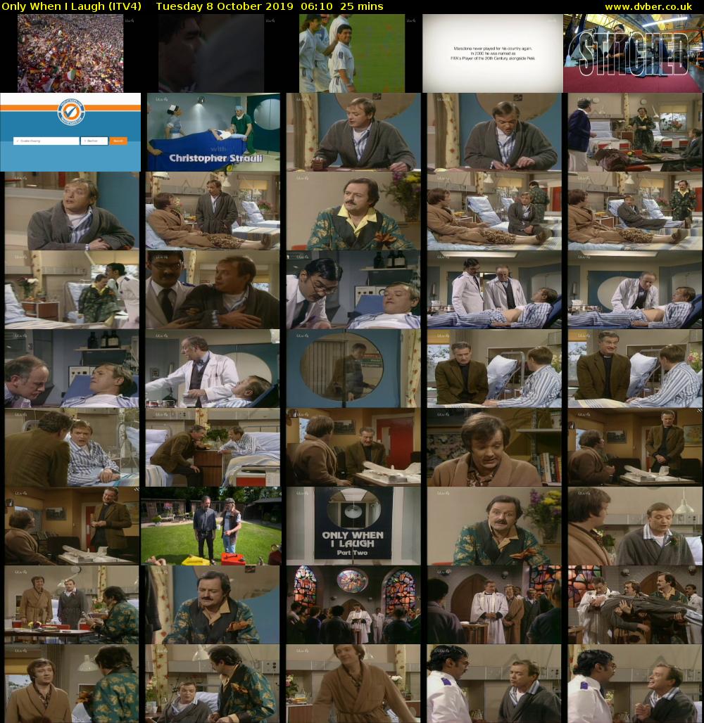 Only When I Laugh (ITV4) Tuesday 8 October 2019 06:10 - 06:35