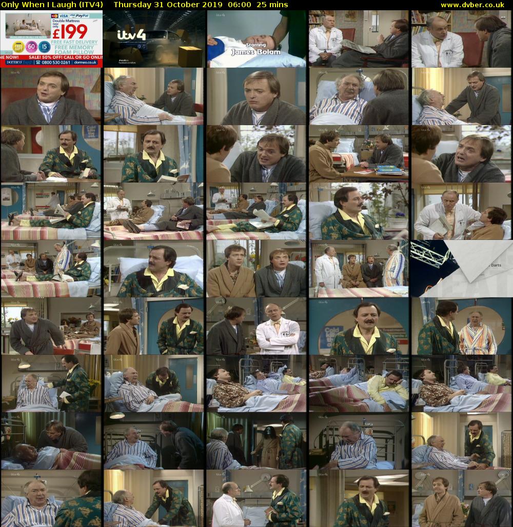 Only When I Laugh (ITV4) Thursday 31 October 2019 06:00 - 06:25