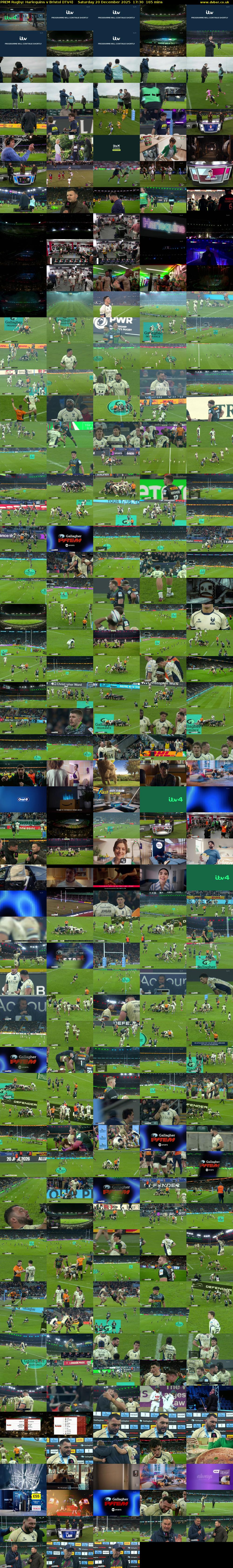 PREM Rugby: Harlequins v Bristol (ITV4) Saturday 20 December 2025 17:30 - 20:15