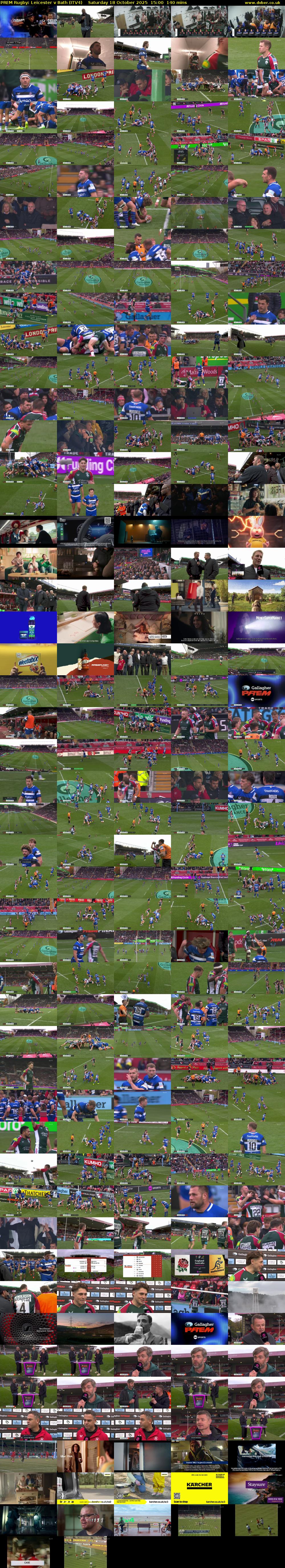 PREM Rugby: Leicester v Bath (ITV4) Saturday 18 October 2025 15:00 - 17:20