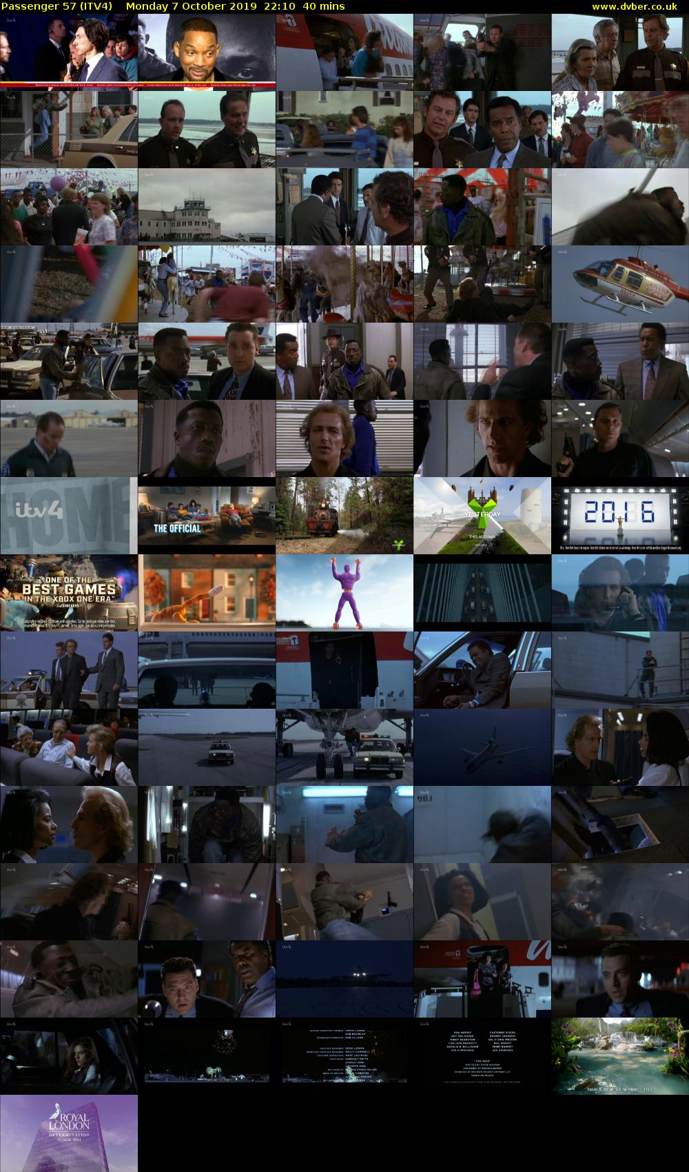 Passenger 57 (ITV4) Monday 7 October 2019 22:10 - 22:50