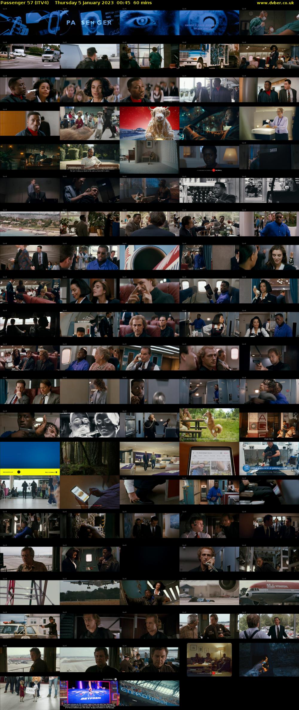 Passenger 57 (ITV4) Thursday 5 January 2023 00:45 - 01:45