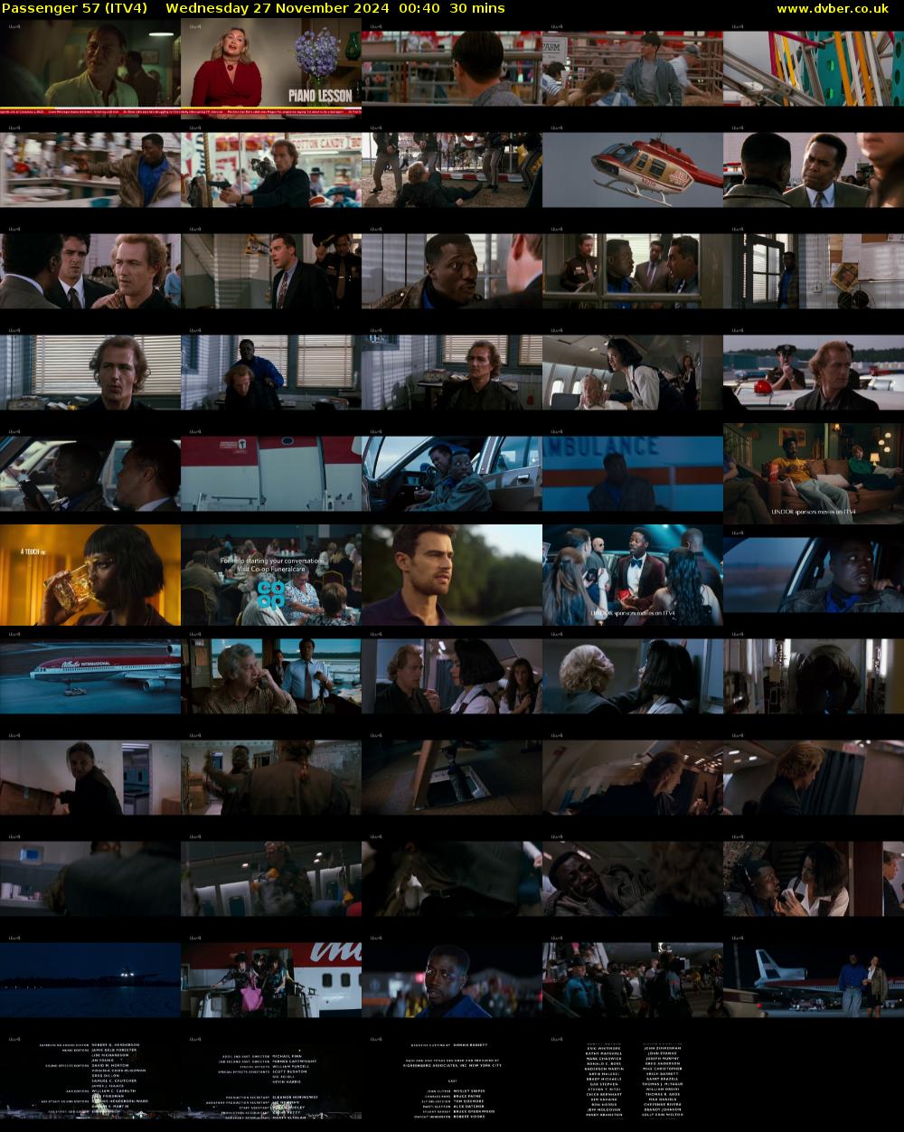 Passenger 57 (ITV4) Wednesday 27 November 2024 00:40 - 01:10