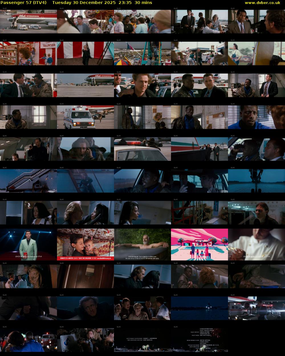 Passenger 57 (ITV4) Tuesday 30 December 2025 23:35 - 00:05