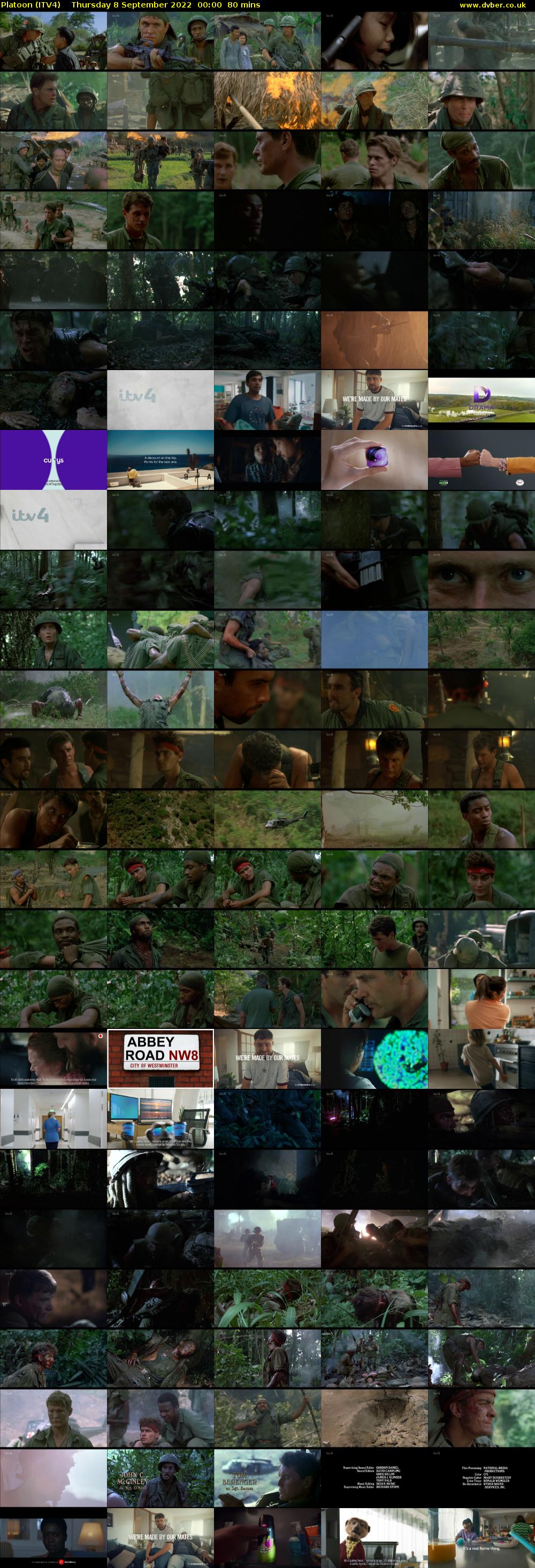 Platoon (ITV4) Thursday 8 September 2022 00:00 - 01:20