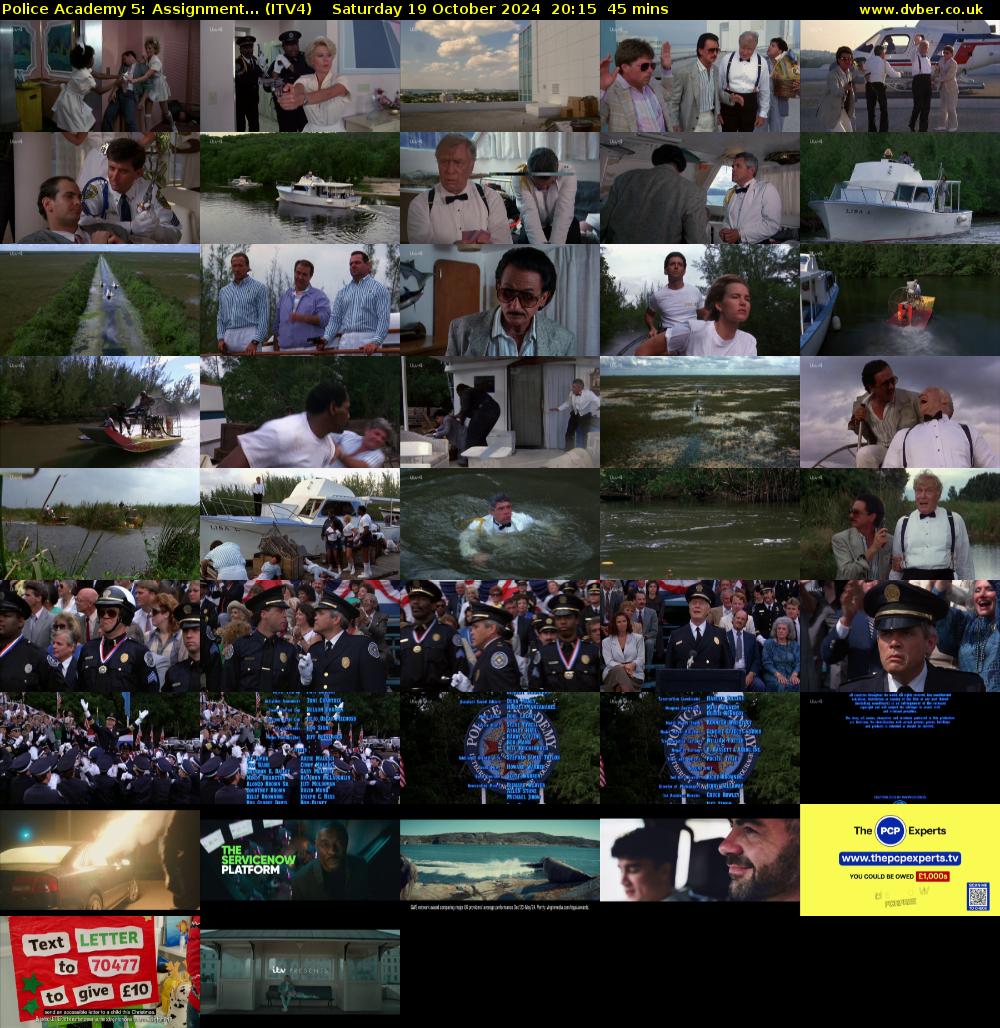 Police Academy 5: Assignment... (ITV4) Saturday 19 October 2024 20:15 - 21:00