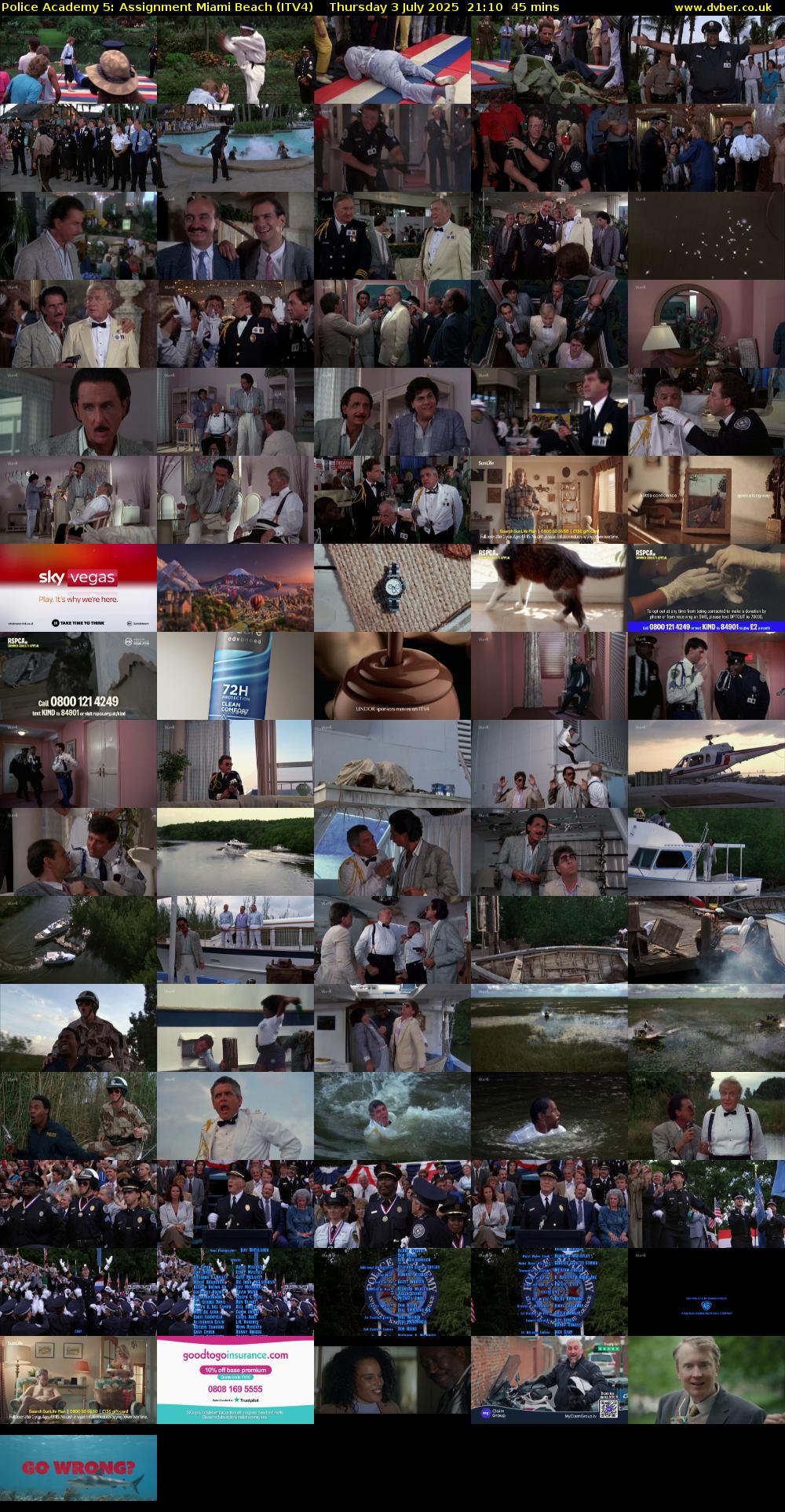 Police Academy 5: Assignment Miami Beach (ITV4) Thursday 3 July 2025 21:10 - 21:55
