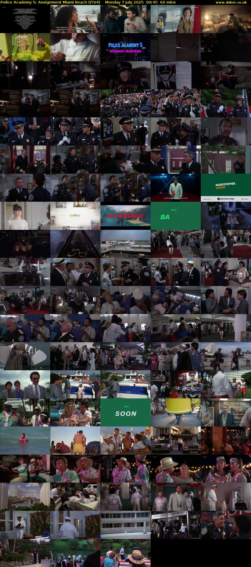 Police Academy 5: Assignment Miami Beach (ITV4) Monday 7 July 2025 00:45 - 01:45