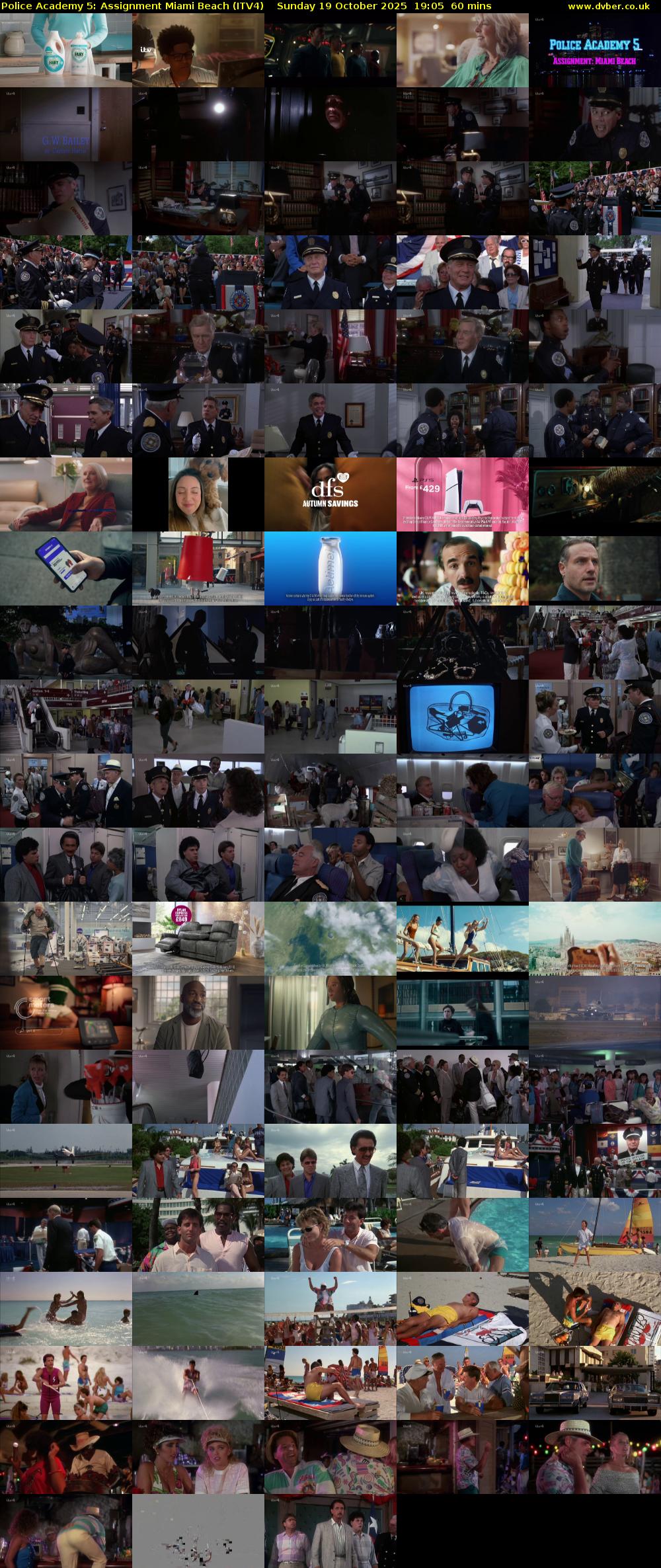 Police Academy 5: Assignment Miami Beach (ITV4) Sunday 19 October 2025 19:05 - 20:05