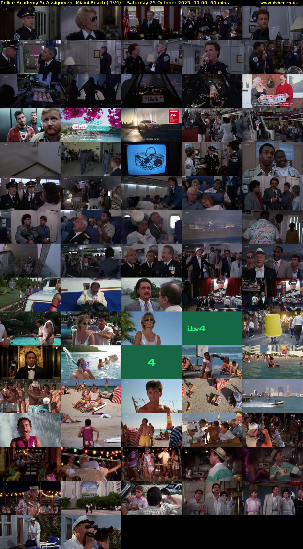 Police Academy 5: Assignment Miami Beach (ITV4) Saturday 25 October 2025 00:00 - 01:00