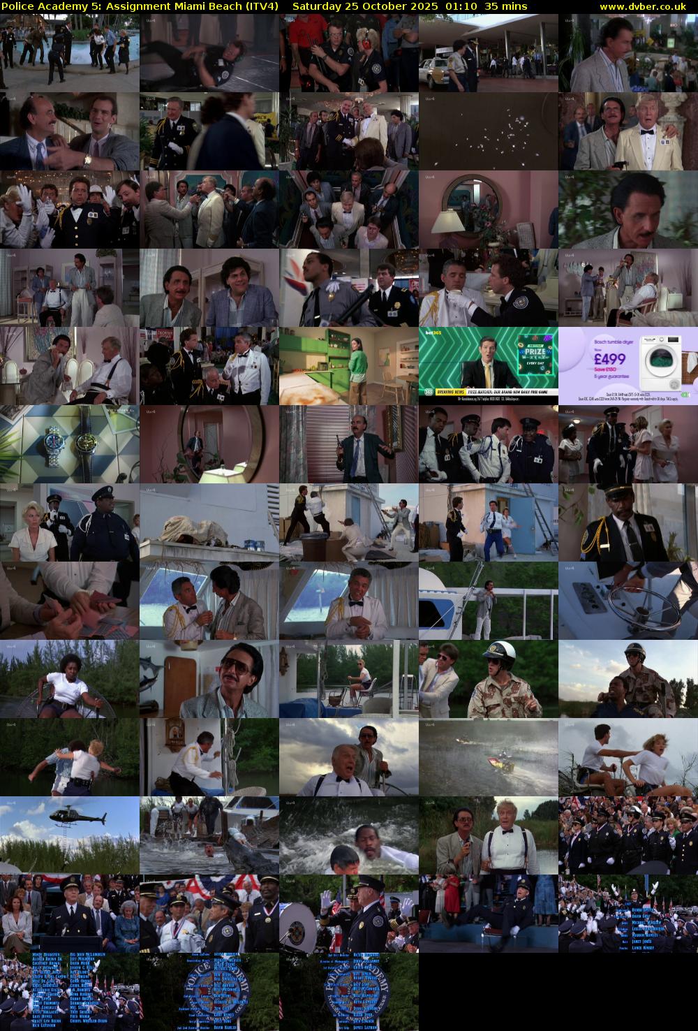 Police Academy 5: Assignment Miami Beach (ITV4) Saturday 25 October 2025 01:10 - 01:45