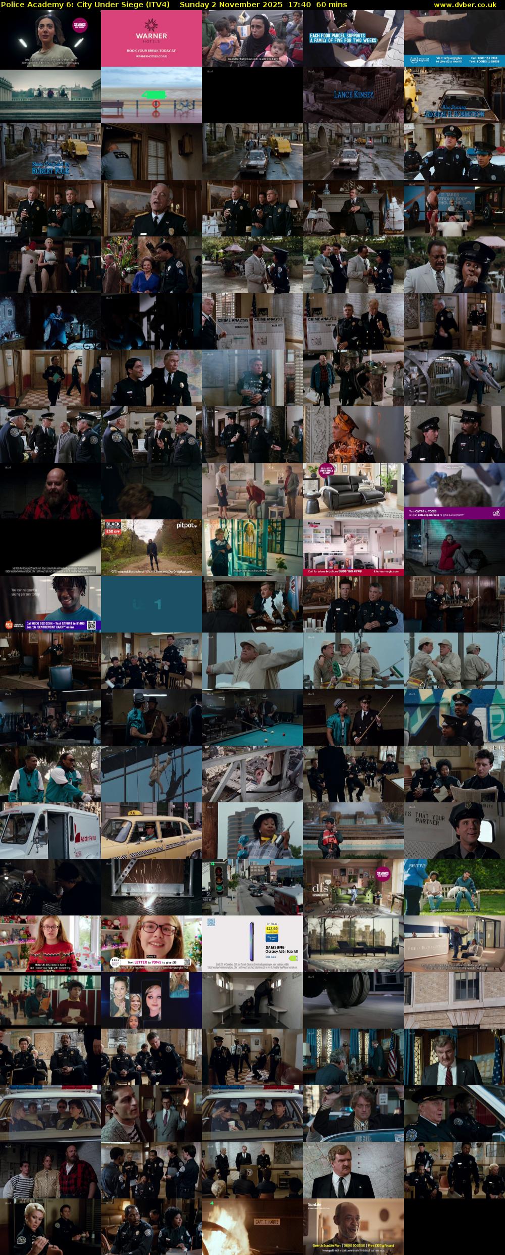 Police Academy 6: City Under Siege (ITV4) Sunday 2 November 2025 17:40 - 18:40