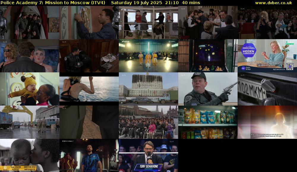 Police Academy 7: Mission to Moscow (ITV4) Saturday 19 July 2025 21:10 - 21:50