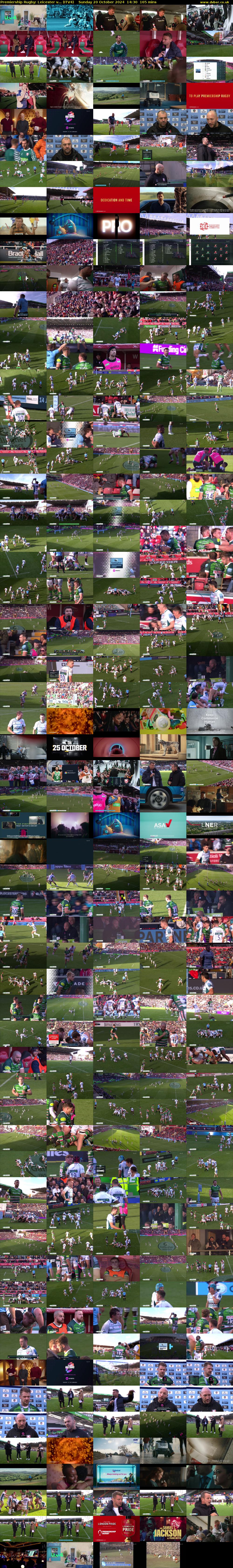 Premiership Rugby: Leicester v... (ITV4) Sunday 20 October 2024 14:30 - 17:15