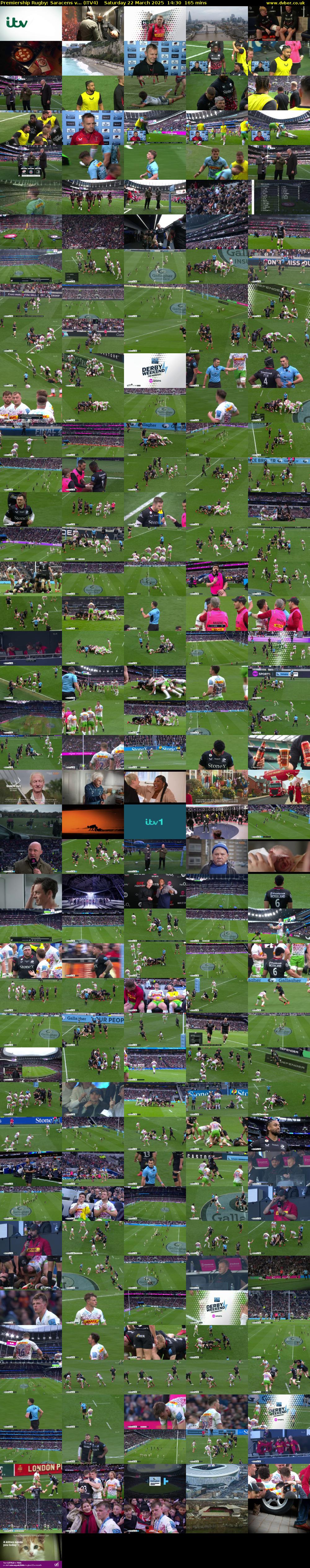 Premiership Rugby: Saracens v... (ITV4) Saturday 22 March 2025 14:30 - 17:15