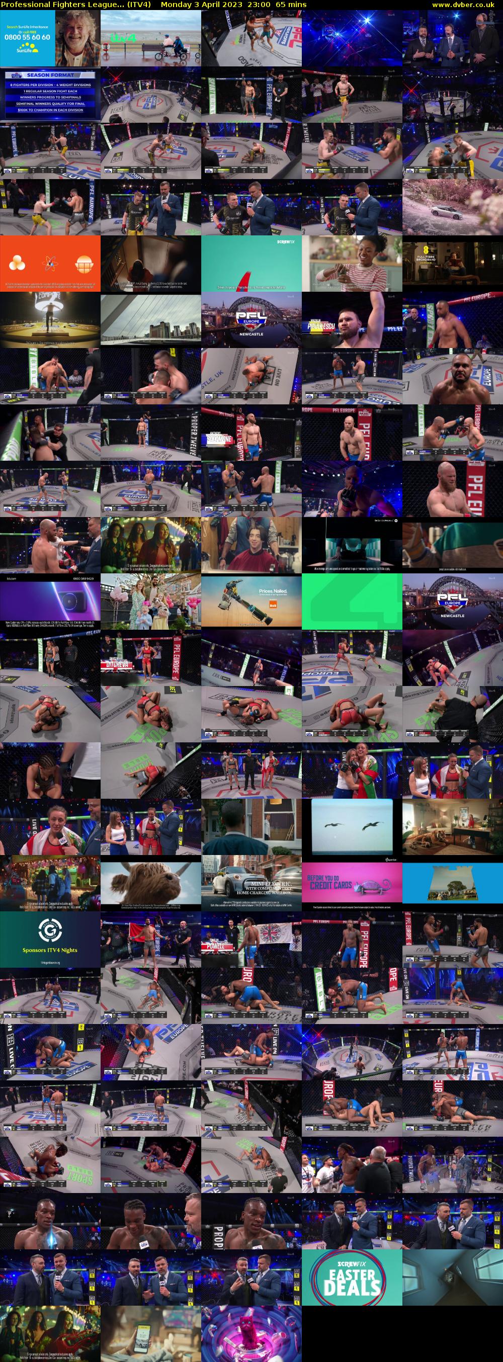 Professional Fighters League... (ITV4) Monday 3 April 2023 23:00 - 00:05