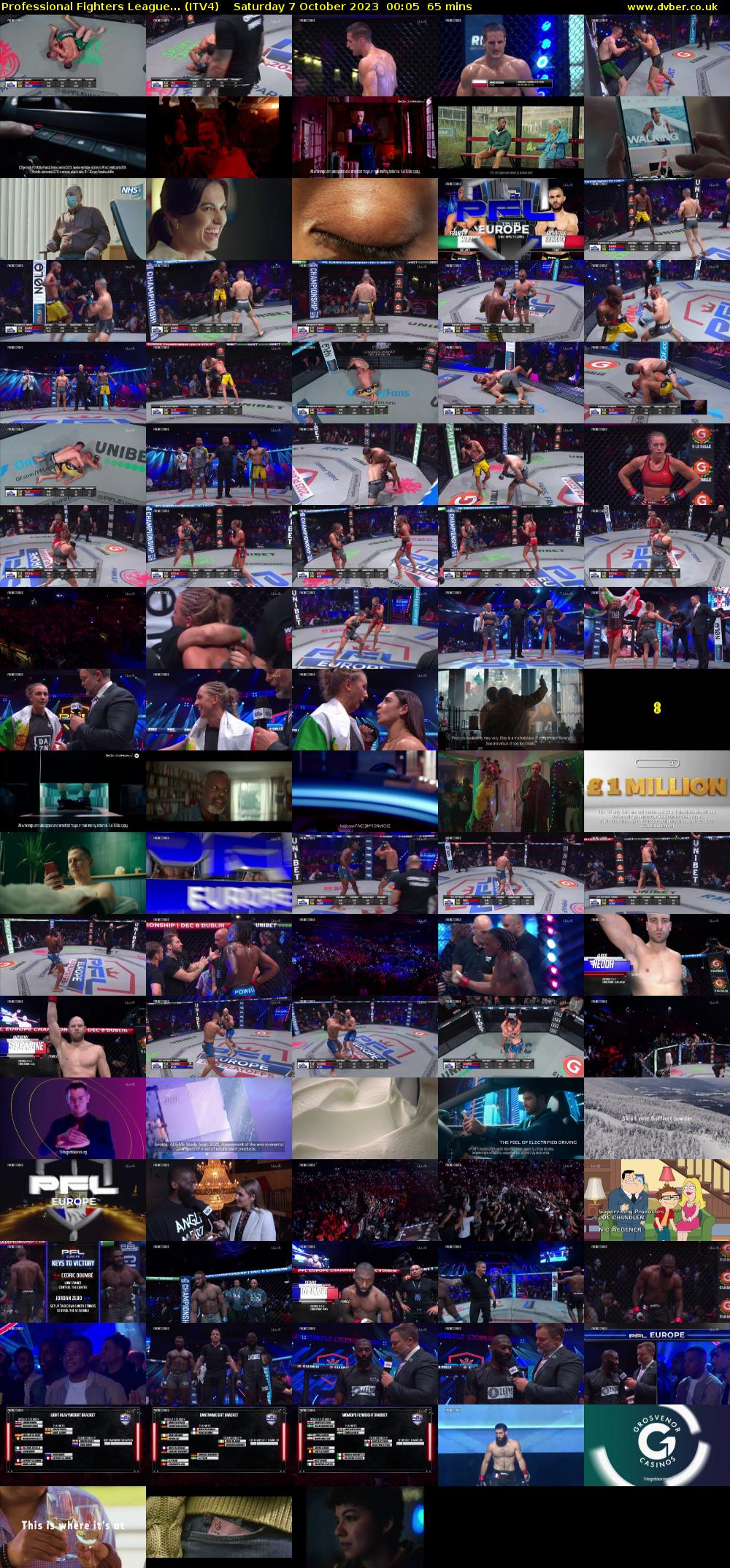 Professional Fighters League... (ITV4) Saturday 7 October 2023 00:05 - 01:10