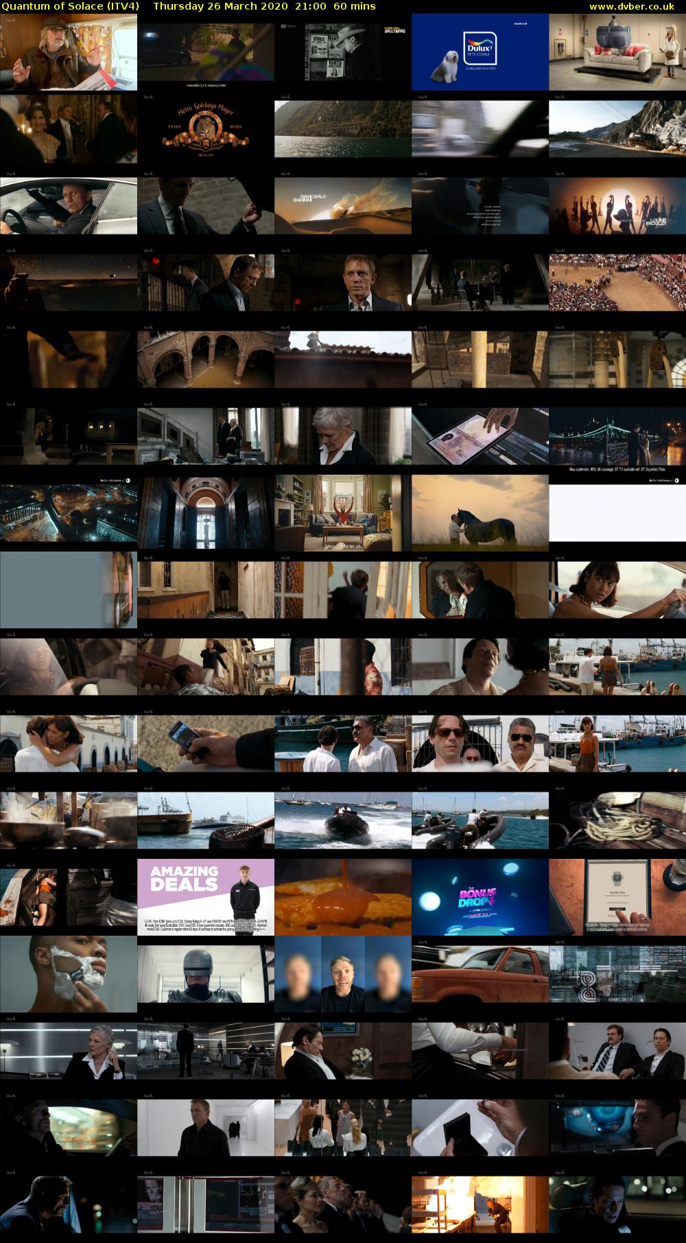 Quantum of Solace (ITV4) Thursday 26 March 2020 21:00 - 22:00