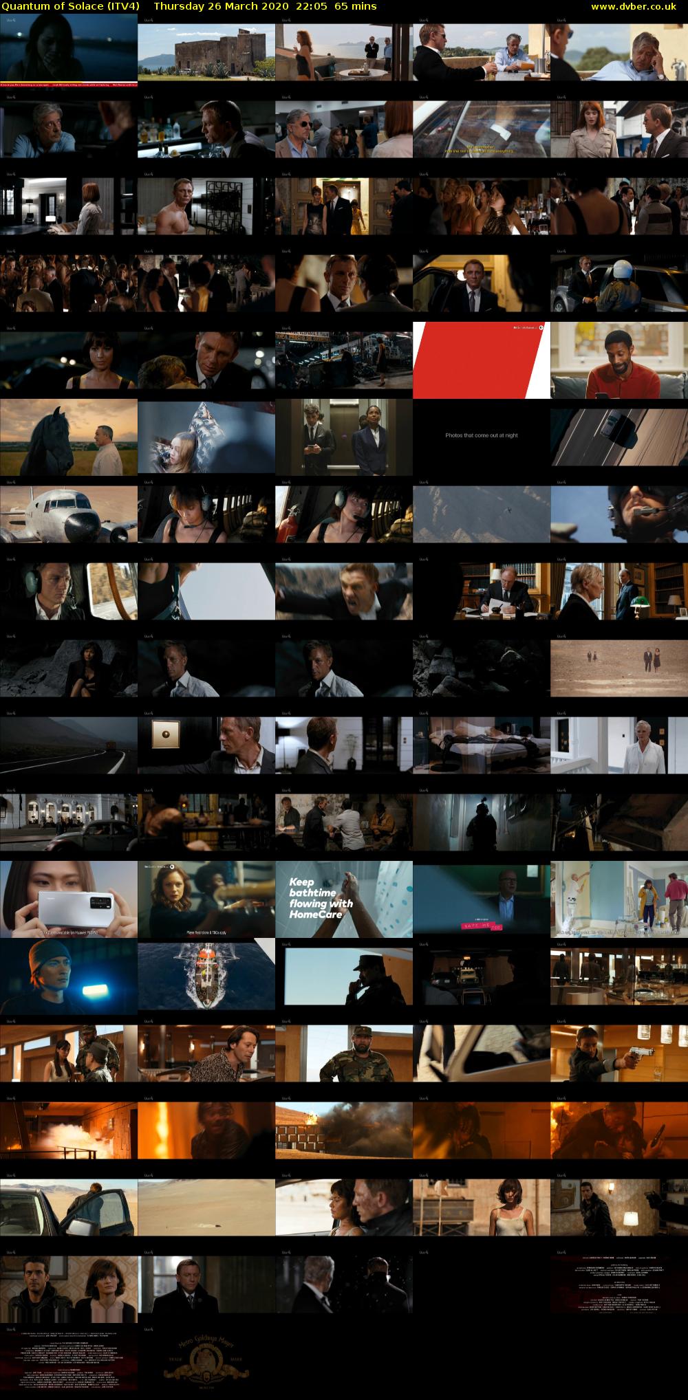 Quantum of Solace (ITV4) Thursday 26 March 2020 22:05 - 23:10