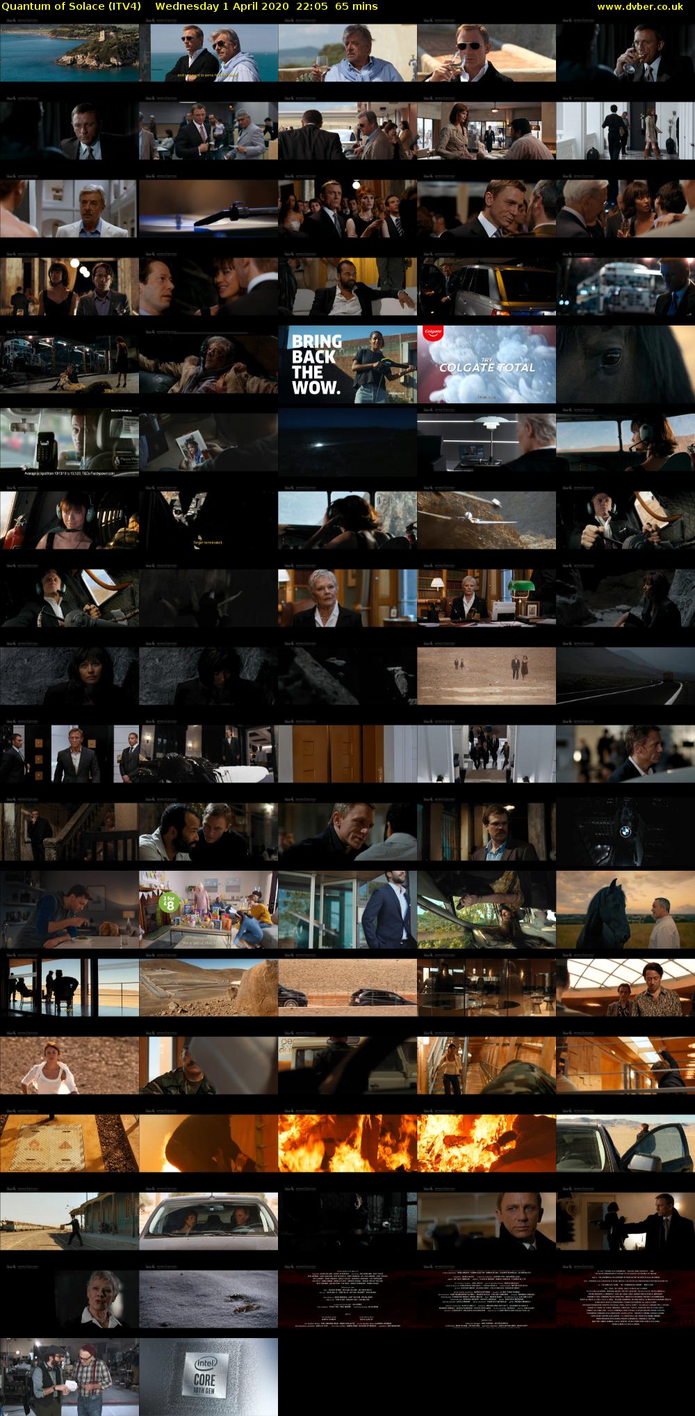 Quantum of Solace (ITV4) Wednesday 1 April 2020 22:05 - 23:10