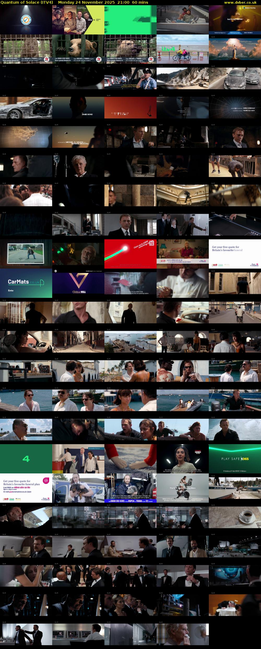 Quantum of Solace (ITV4) Monday 24 November 2025 21:00 - 22:00