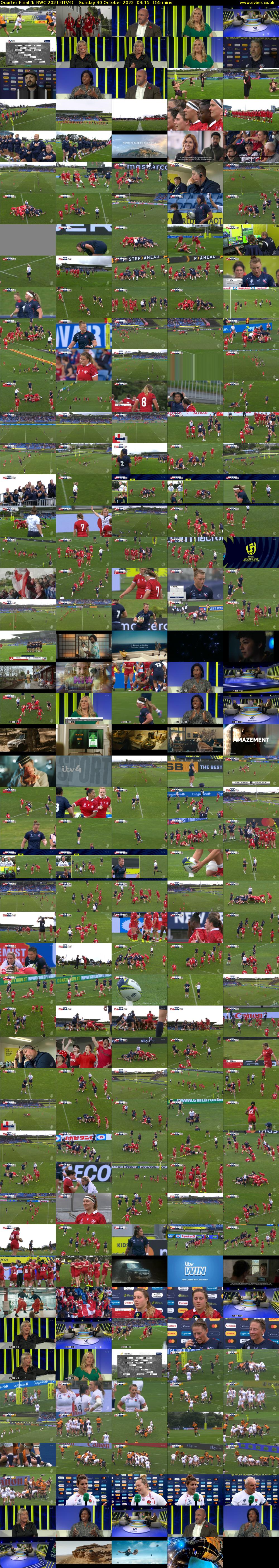 Quarter Final 4: RWC 2021 (ITV4) Sunday 30 October 2022 03:15 - 05:50