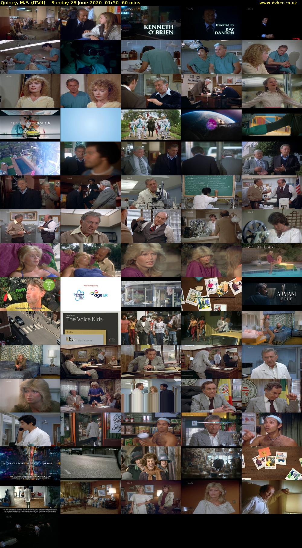 Quincy, M.E. (ITV4) Sunday 28 June 2020 01:50 - 02:50