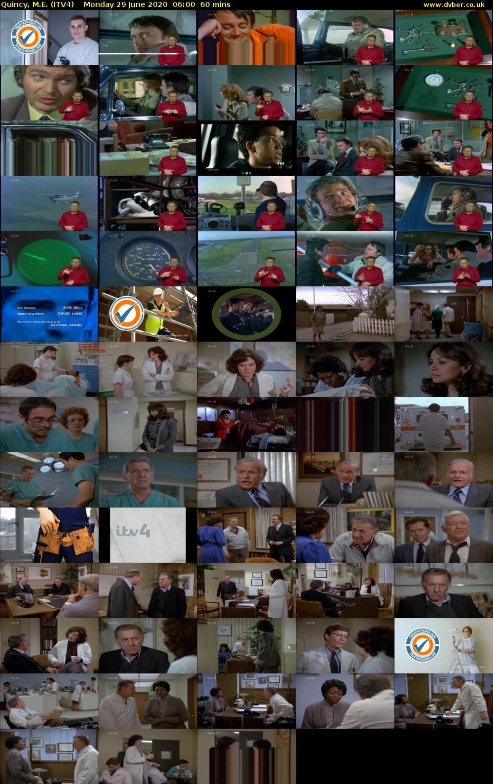 Quincy, M.E. (ITV4) Monday 29 June 2020 06:00 - 07:00